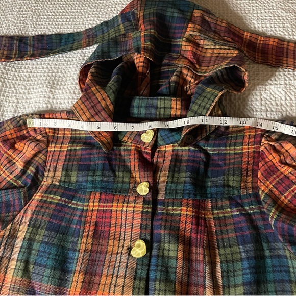 Flannel ruffle dress by SOS Meme Club w/detachable bunny hood Medium - Picture 13 of 15